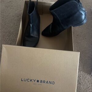 Lucky Brand Dark Leather Booties